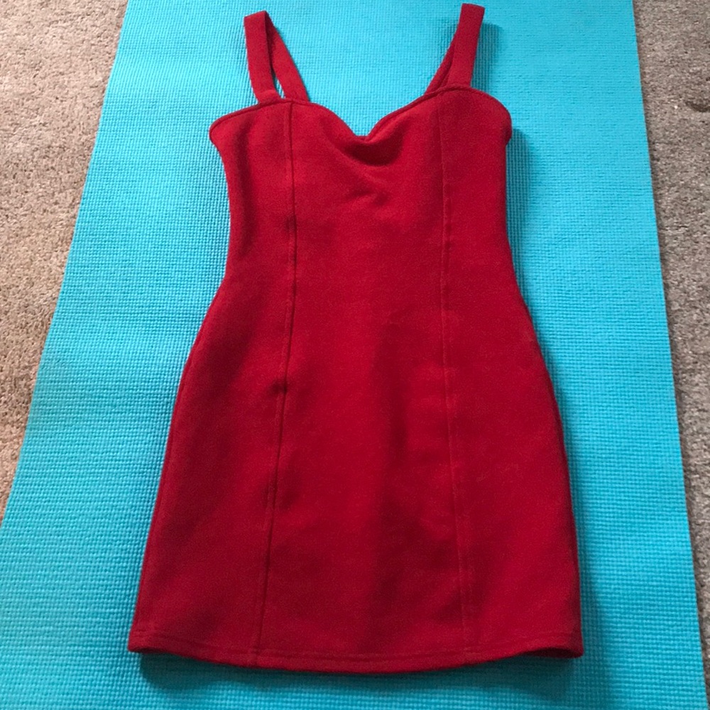 Red mini dress!